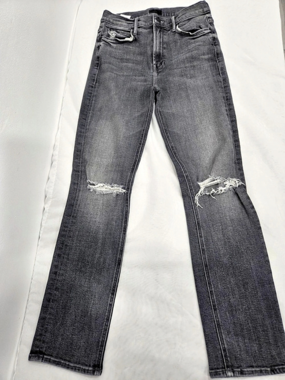 MOTHER Straight Leg Jeans in Charcoal Gray Size 27
